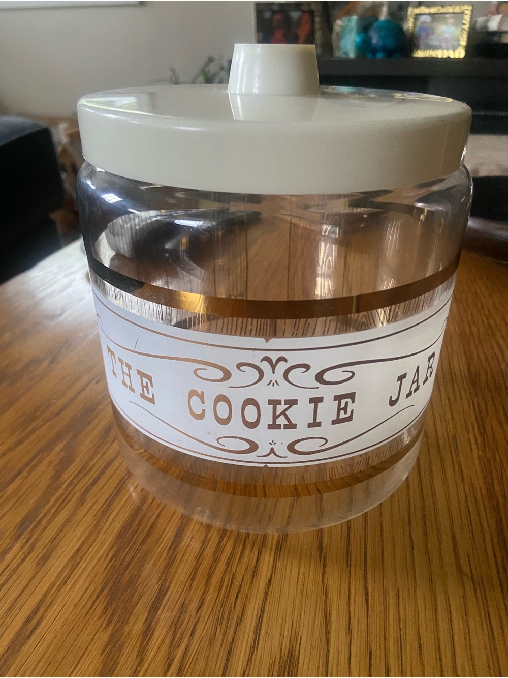 VTG 1960’s Pyrex “The Cookie Jar” Barrel Glass Cookie Jar